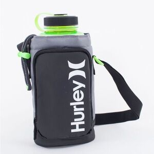 Hurley Gray & Neon Green Bottle Carrier Crossbody
